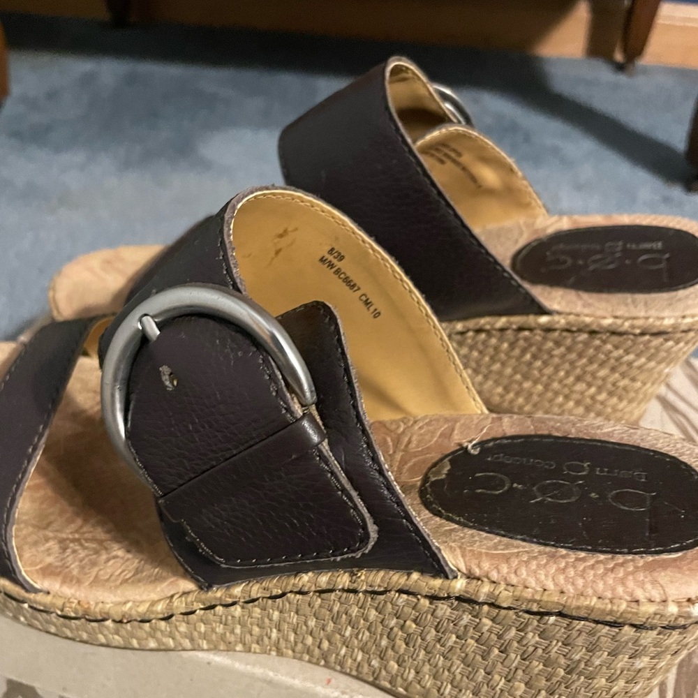 Boc wedge sandal with brown strap, size 8